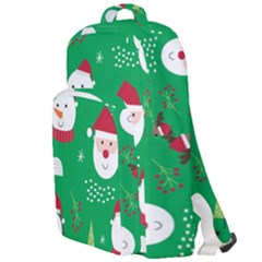 Cute Face Christmas Character Cute Santa Claus Reindeer Snowman Penguin Double Compartment Backpack by Vaneshart