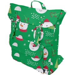 Cute Face Christmas Character Cute Santa Claus Reindeer Snowman Penguin Buckle Up Backpack by Vaneshart