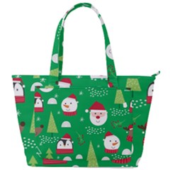 Cute Face Christmas Character Cute Santa Claus Reindeer Snowman Penguin Back Pocket Shoulder Bag  by Vaneshart