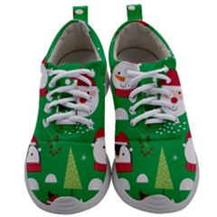 Cute Face Christmas Character Cute Santa Claus Reindeer Snowman Penguin Mens Athletic Shoes by Vaneshart