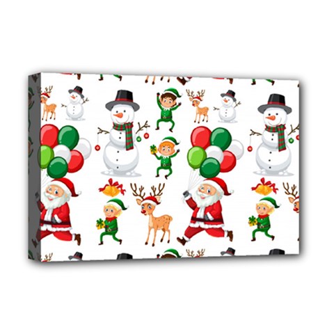 Seamless Pattern Christmas Deluxe Canvas 18  X 12  (stretched) by Vaneshart