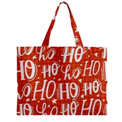 Ho Ho Ho Lettering Seamless Pattern Santa Claus Laugh Zipper Mini Tote Bag by Vaneshart