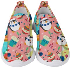 Hand Drawn Christmas Pattern Collection Kids  Slip On Sneakers by Vaneshart