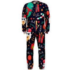 Colorful Funny Christmas Pattern Cute Cartoon Onepiece Jumpsuit (men)  by Vaneshart