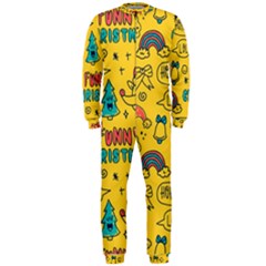 Colorful Funny Christmas Pattern Cool Ho Ho Ho Lol Onepiece Jumpsuit (men)  by Vaneshart
