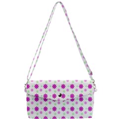 Background Flowers Multicolor Purple Removable Strap Clutch Bag by HermanTelo