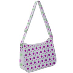 Background Flowers Multicolor Purple Zip Up Shoulder Bag