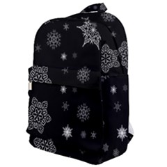 Christmas Snowflake Seamless Pattern With Tiled Falling Snow Classic Backpack by Vaneshart