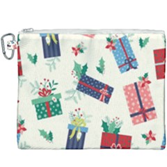 Christmas Gifts Pattern With Flowers Leaves Canvas Cosmetic Bag (xxxl) by Vaneshart