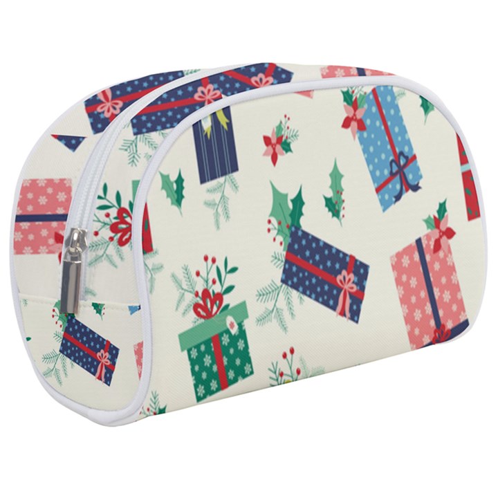 Christmas Gifts Pattern With Flowers Leaves Makeup Case (Medium)