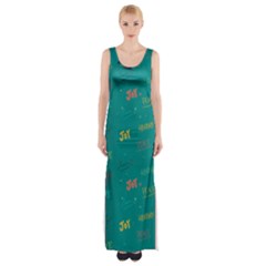 Hand Drawn Christmas Pattern Collection Thigh Split Maxi Dress by Vaneshart