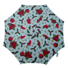 Colorful Funny Christmas Pattern Hook Handle Umbrellas (small) by Vaneshart