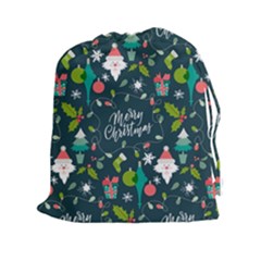 Funny Christmas Pattern Background Drawstring Pouch (2xl) by Vaneshart