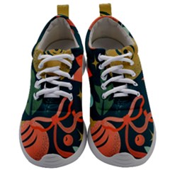 Colorful Vintage Christmas Pattern Mens Athletic Shoes by Vaneshart