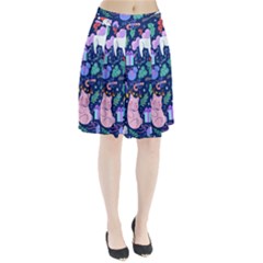Colorful Funny Christmas Pattern Pig Animal Pleated Skirt by Vaneshart