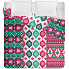 Flat Design Christmas Pattern Collection Duvet Cover Double Side (king Size) by Vaneshart
