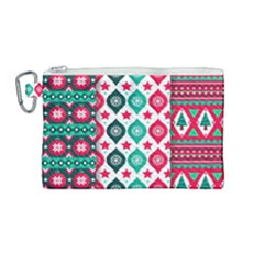 Flat Design Christmas Pattern Collection Canvas Cosmetic Bag (medium) by Vaneshart