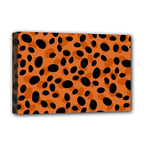 Orange Cheetah Animal Print Deluxe Canvas 18  X 12  (stretched) by mccallacoulture