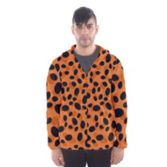 Orange Cheetah Animal Print Men s Hooded Windbreaker