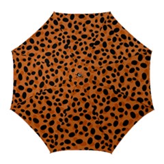 Orange Cheetah Animal Print Golf Umbrellas