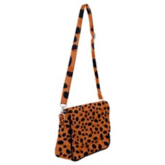 Orange Cheetah Animal Print Shoulder Bag With Back Zipper