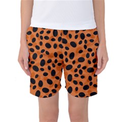 Orange Cheetah Animal Print Women s Basketball Shorts