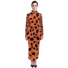 Orange Cheetah Animal Print Turtleneck Maxi Dress by mccallacoulture