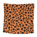 Orange Cheetah Animal Print Square Tapestry (Large) View1