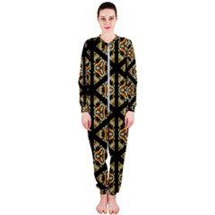 Pattern Stained Glass Triangles Onepiece Jumpsuit (ladies)  by HermanTelo