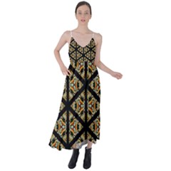 Pattern Stained Glass Triangles Tie Back Maxi Dress by HermanTelo