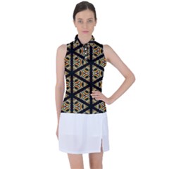 Pattern Stained Glass Triangles Women s Sleeveless Polo Tee by HermanTelo