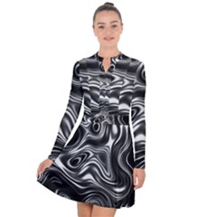 Wave Abstract Lines Long Sleeve Panel Dress