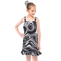 Wave Abstract Lines Kids  Overall Dress by HermanTelo