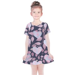 Navy Floral Hearts Kids  Simple Cotton Dress by mccallacoulture