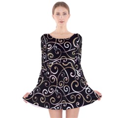 Swirly Gyrl Long Sleeve Velvet Skater Dress by mccallacoulture