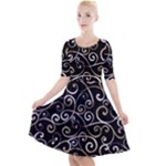 Swirly Gyrl Quarter Sleeve A-Line Dress