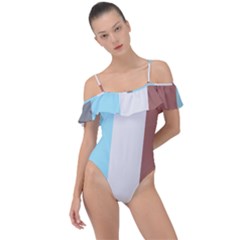 Stripey 17 Frill Detail One Piece Swimsuit by anthromahe