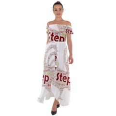 Fighting Golden Rooster  Off Shoulder Open Front Chiffon Dress by Pantherworld143
