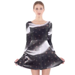 Polka Dots 1 2 Long Sleeve Velvet Skater Dress by bestdesignintheworld