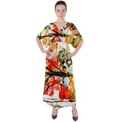 Lilies 1 7 V-neck Boho Style Maxi Dress