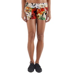 Lilies In A Vase 1 4 Yoga Shorts by bestdesignintheworld