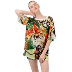 Lilies In A Vase 1 4 Oversized Chiffon Top by bestdesignintheworld