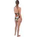 Lilies In A Vase 1 4 Plunge Cut Halter Swimsuit View2