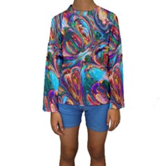 Seamless Abstract Colorful Tile Kids  Long Sleeve Swimwear by HermanTelo