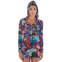 Seamless Abstract Colorful Tile Long Sleeve Hooded T-shirt by HermanTelo