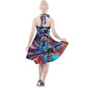 Seamless Abstract Colorful Tile Halter Party Swing Dress  View2