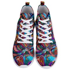 Seamless Abstract Colorful Tile Men s Lightweight High Top Sneakers