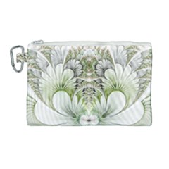 Fractal Delicate White Background Canvas Cosmetic Bag (large)