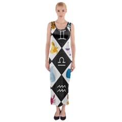 Zodiac Astrology Horoscope Fitted Maxi Dress by HermanTelo