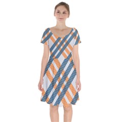 Seamless Pattern Short Sleeve Bardot Dress by Wegoenart